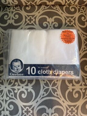 Gerber White Cloth Diapers Pack of 10